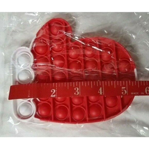 Fidget Toy Red & White Christmas Mitten Push Pop - Picture 3 of 3